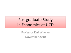 MA in Economics at UCD