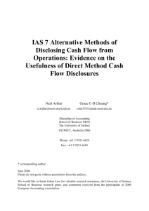 IAS 7 Alternative Methods of Disclosing Cash Flow from Operations