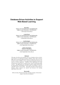 Database-Driven Activities to Support Web-Based Learning