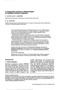 A Comparative Analysis of Methodologies for Database Schema