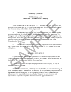 Operating Agreement XYZ Company, LLC