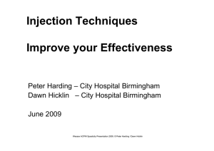 Injection techniques - Harding & Hicklin