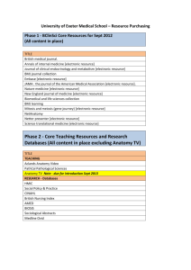 Phase 2 - Core Teaching Resources and Research Databases (All