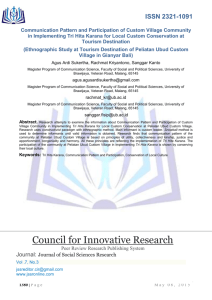 Communication Pattern and Participation of Custom Village