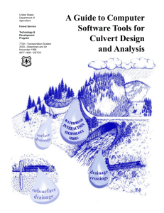 A Guide to Computer Software Tools for Culvert Design and Analysis