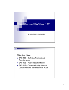 The Effects of SAS No. 112