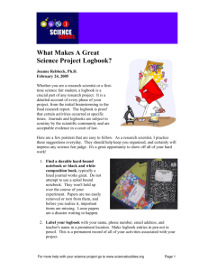 What Makes A Great Science Project Logbook?