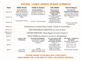 winter – early spring season schedule
