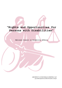 “Rights and Opportunities for Persons with Disabilities"