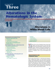 Alterations in the Hematologic System