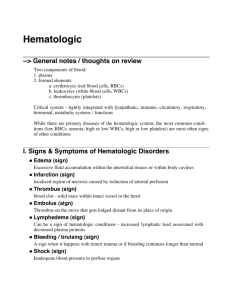 Hematologic - Patho-DPT