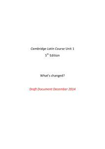 Cambridge Latin Course Unit 1 5 Edition What's changed? Draft