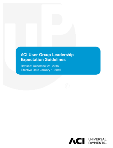 ACI User Group Leadership Expectation Guidelines