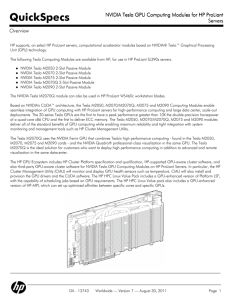 NVIDIA Tesla GPU Computing Modules for HP ProLiant Servers