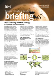 Manufacturing footprint strategy