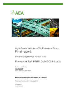 Light Goods Vehicle – CO2 Emissions Study