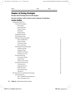 Chapter 26 Pricing Strategies - McGraw