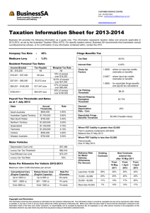 Taxation Information Sheet for 2013-2014