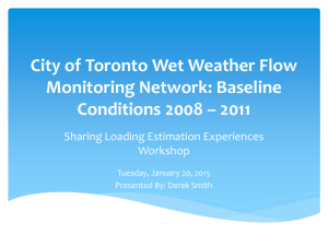 City of Toronto Wet Weather Flow Monitoring Network: Baseline