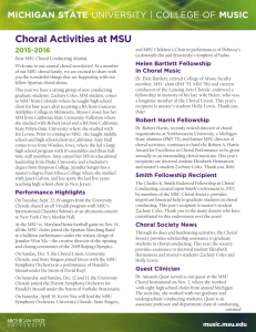 2015-16 Choral Newsletter - MSU College of Music