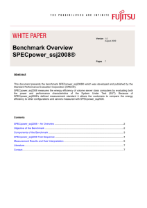 Benchmark Overview SPECpower_ssj2008®