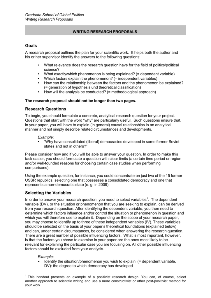 Political science phd research proposal