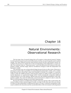 Chapter 16 Natural Environments: Observational Research