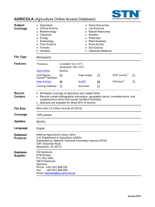 AGRICOLA Database Summary Sheet (DBSS)