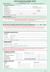 Application for Payment Order form