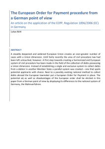 The European Order for Payment procedure from a German point of