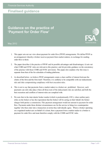 Guidance on the practice of 'Payment for Order Flow'