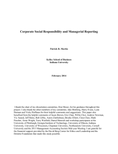 Corporate Social Responsibility and Managerial
