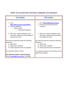 HOW TO ACCESS PSU CENTRAL LIBRARY DATABASES?