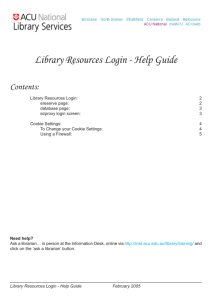 Library Resources Login - Help Guide