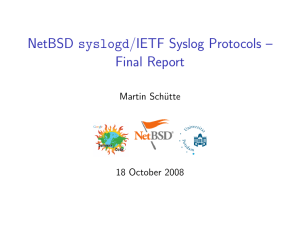 NetBSD syslogd/IETF Syslog Protocols -