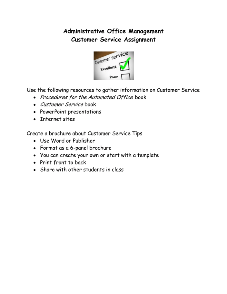 customer service assignment sample