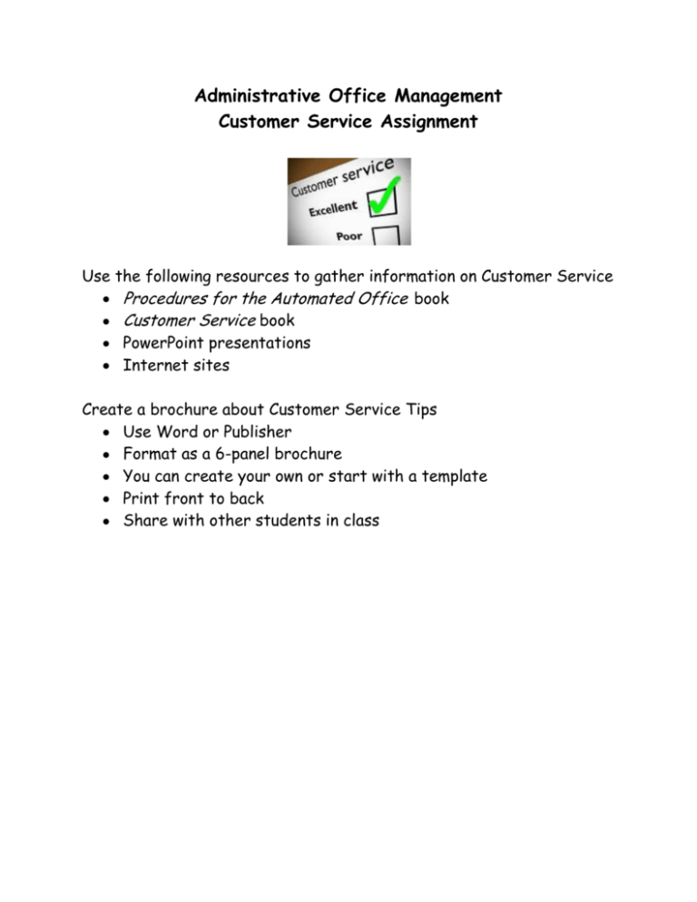 customer service assignment 1