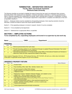 termination – separation checklist - Human Resources