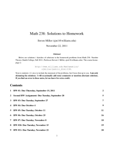 Math 238: Solutions to Homework