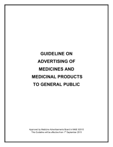 Latest Guideline on Advertising of Medicines and Medicinal