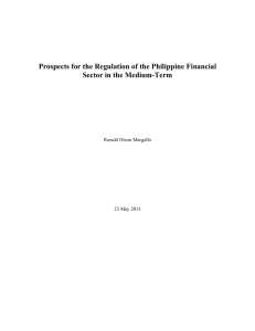 Prospects for the Regulation of the Philippine Financial Sector in the