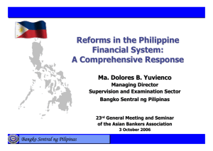 Reforms in the Philippine Financial System: A Comprehensive