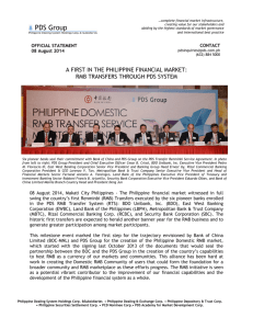 A first in the Philippine Financial Market – RMB