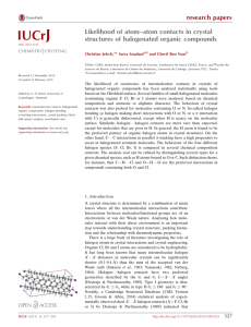 Likelihood of atom-atom contacts in crystal structures of halogenated