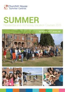 Residential and Homestay Vacation Courses 2015