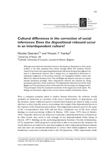 Cultural differences in the correction of social inferences: Does the