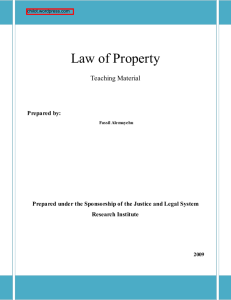 Law of Property - Justice Organs Professionals Training Center