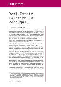 Taxation of Real Estate In Portugal