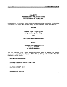 calgary assessment review board decision with reasons