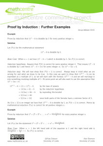 Proof by Induction - Further examples